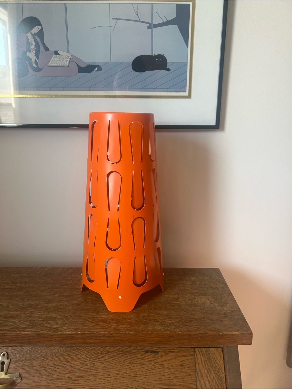 IKEA Kajuta Metal Orange Desk Table Lamp MCM 1990s